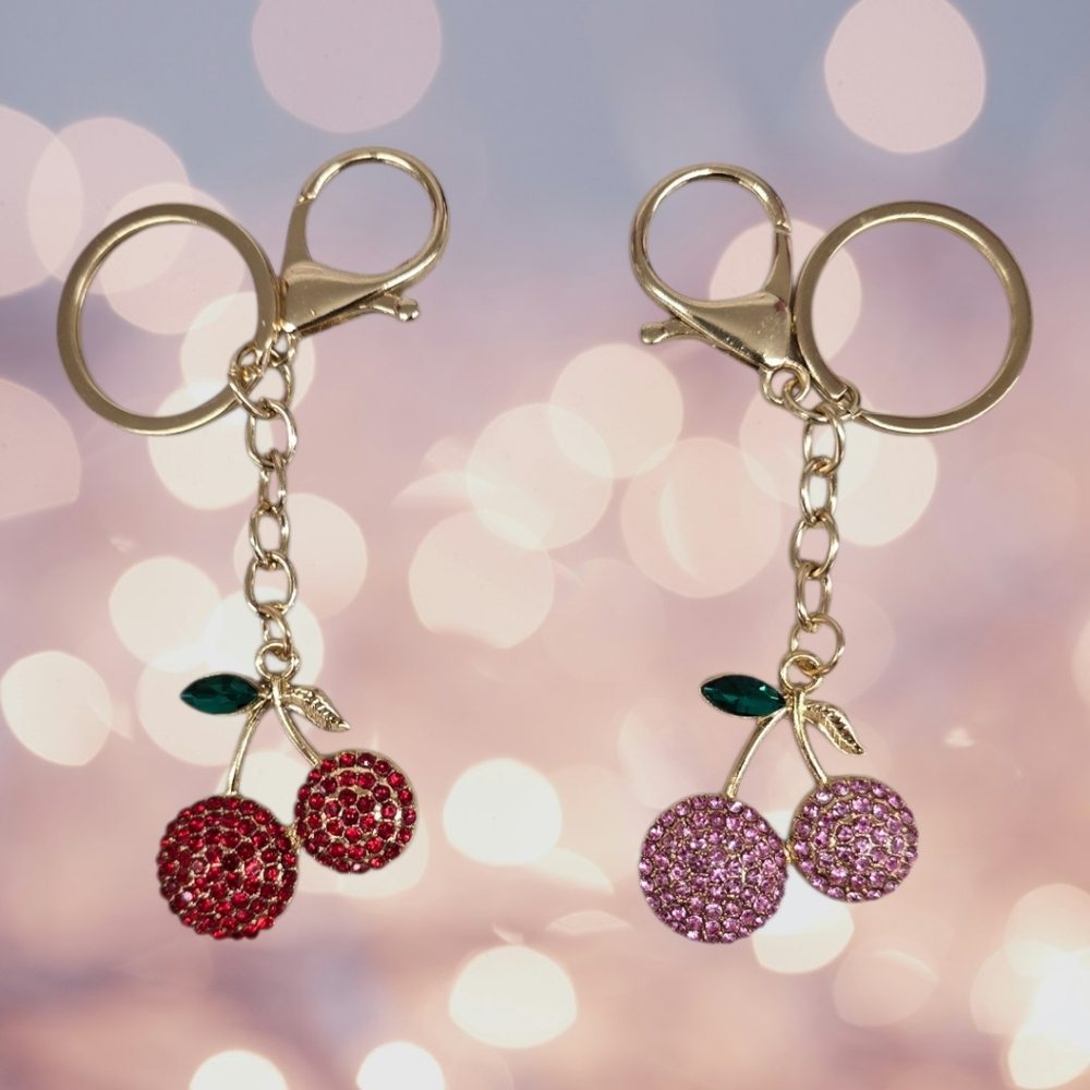 Cherry Keychain/Purse Charm Available In Red or Pink‎
